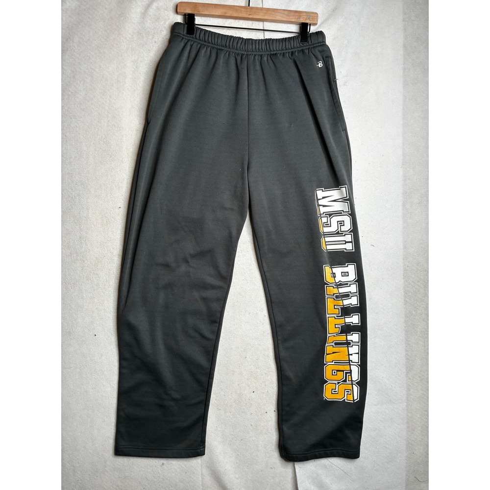 Badger‎ Sport MSU Billings Yellowjackets Sweatpants Mens XL Gray Fleece Pockets